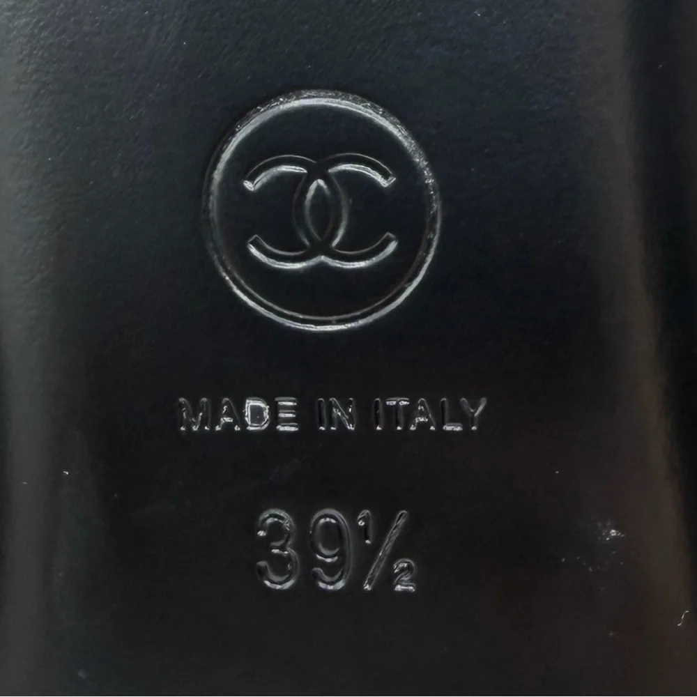 NEW NIB Chanel Beige Black Bicolor CC logo Cap Toe Mary Jane Buckle Ballet Flats - Picture 10 of 13